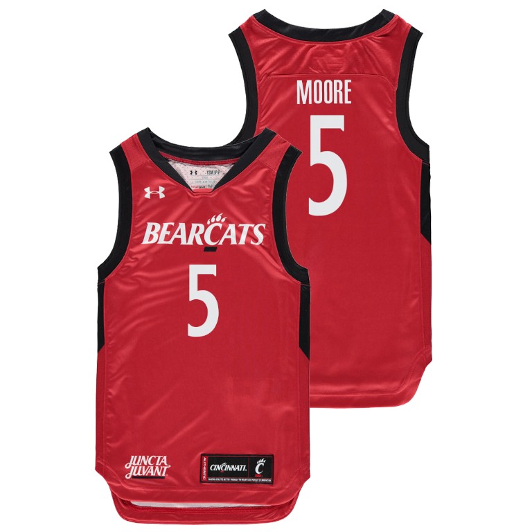 Youth Cincinnati Bearcats Red Trevor Moore College Basketball Replica Jersey