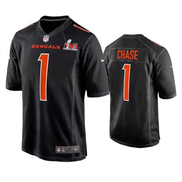 Youth Cincinnati Bengals #1 Ja'Marr Chase Nike Black Super Bowl LVI Bound Game Fashion Jersey
