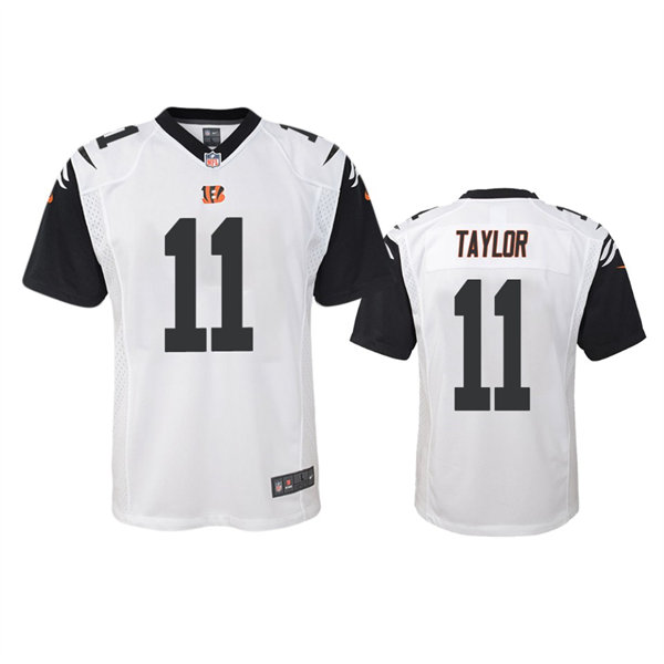 Youth Cincinnati Bengals #11 Trent Taylor White Color Rush Game Jersey