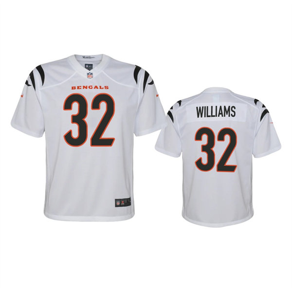 Youth Cincinnati Bengals #32 Trayveon Williams Nike White Away Limited Jersey