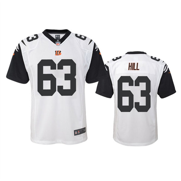 Youth Cincinnati Bengals #63 Trey Hill White Color Rush Game Jersey