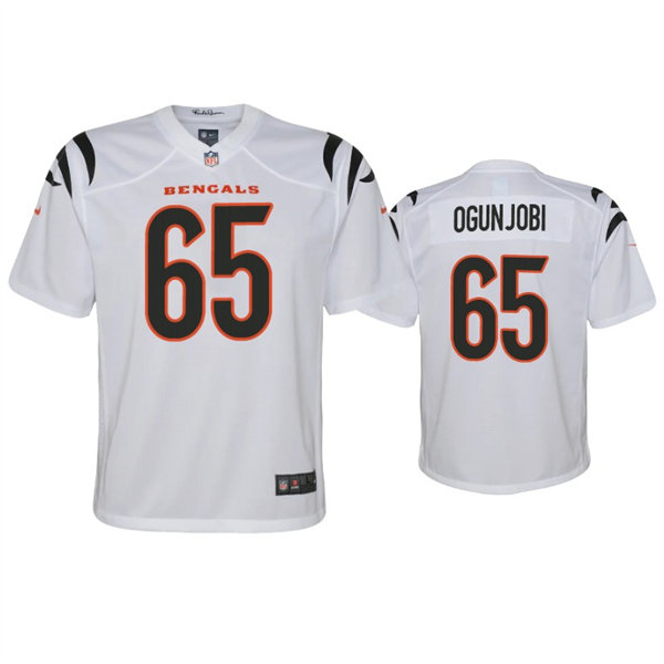 Youth Cincinnati Bengals #65 Larry Ogunjobi Nike White Away Limited Jersey