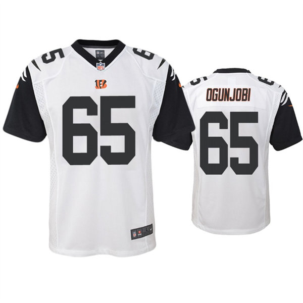 Youth Cincinnati Bengals #65 Larry Ogunjobi White Color Rush Game Jersey