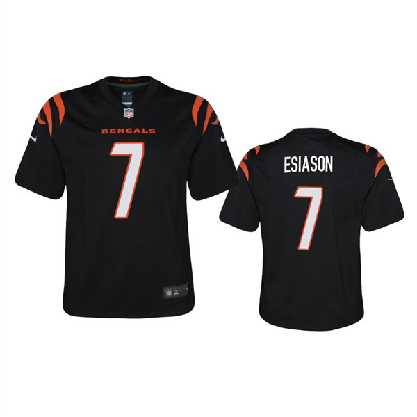 Youth Cincinnati Bengals #7 Boomer Esiason Nike Black Team Color Limited Jersey