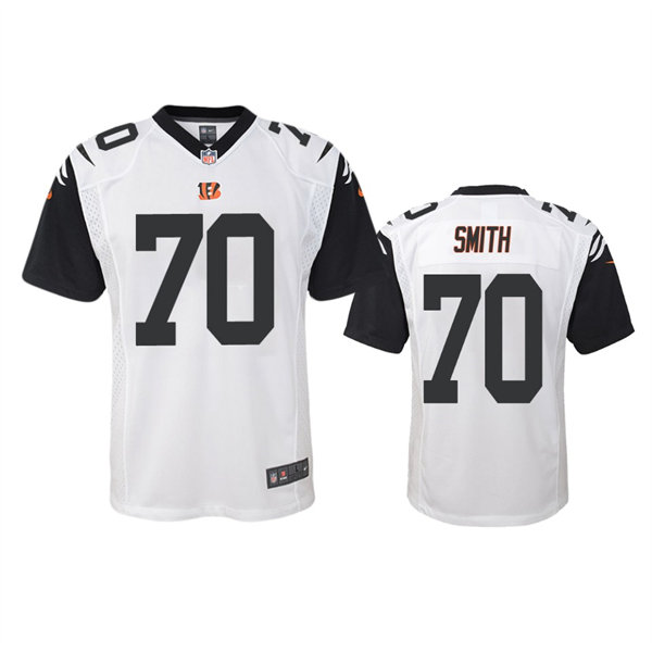 Youth Cincinnati Bengals #70 D'Ante Smith White Color Rush Game Jersey