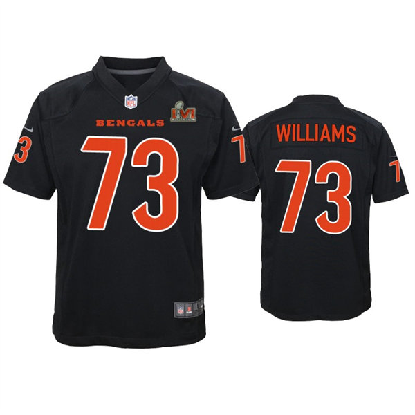 Youth Cincinnati Bengals #73 Jonah Williams Nike Black Super Bowl LVI Bound Game Fashion Jersey