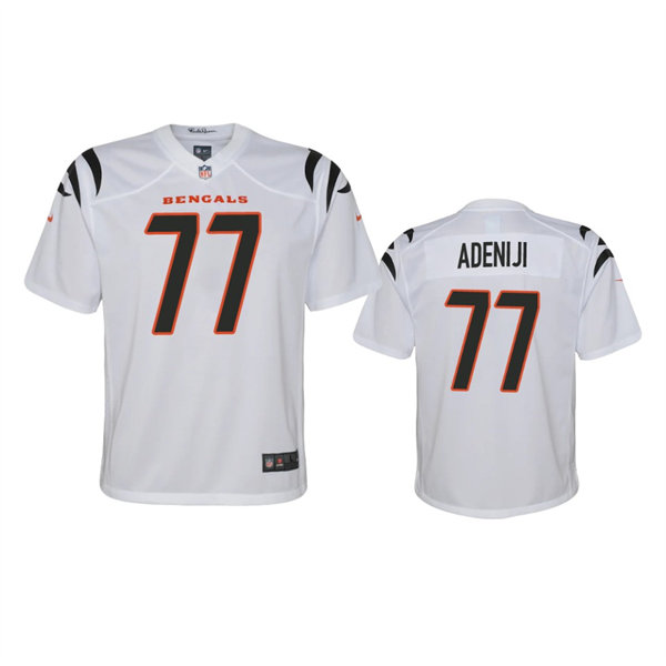 Youth Cincinnati Bengals #77 Hakeem Adeniji Nike White Away Limited Jersey