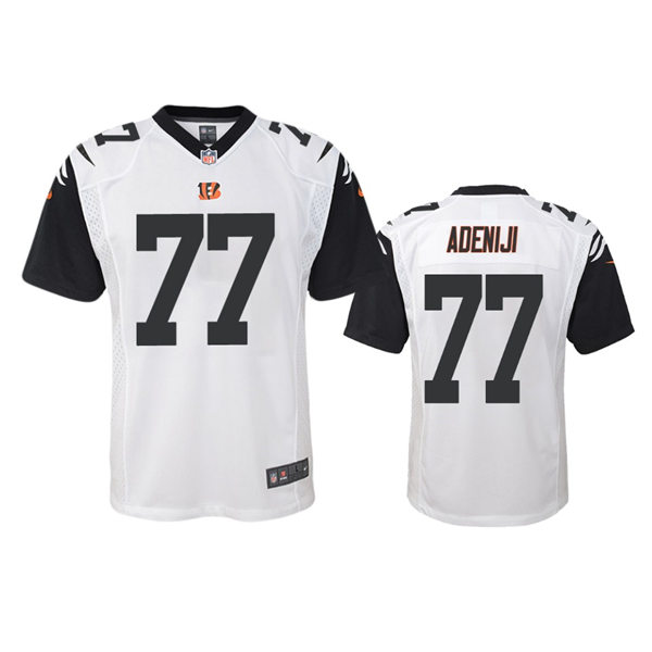 Youth Cincinnati Bengals #77 Hakeem Adeniji Nike White Color Rush Limited Jersey