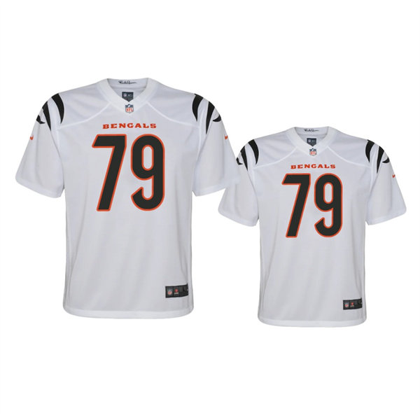 Youth Cincinnati Bengals #79 Jackson Carman White Game Jersey