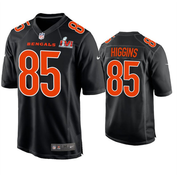 Youth Cincinnati Bengals #85 Tee Higgins Nike Black Super Bowl LVI Bound Game Fashion Jersey
