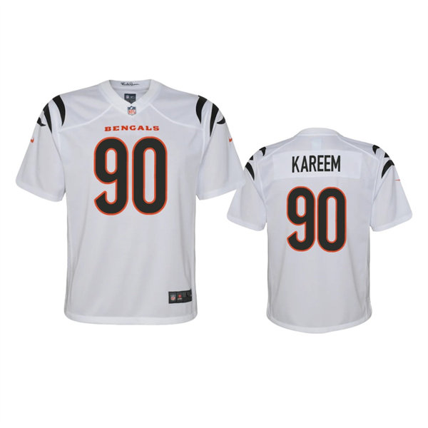 Youth Cincinnati Bengals #90 Khalid Kareem Nike White Away Limited Jersey