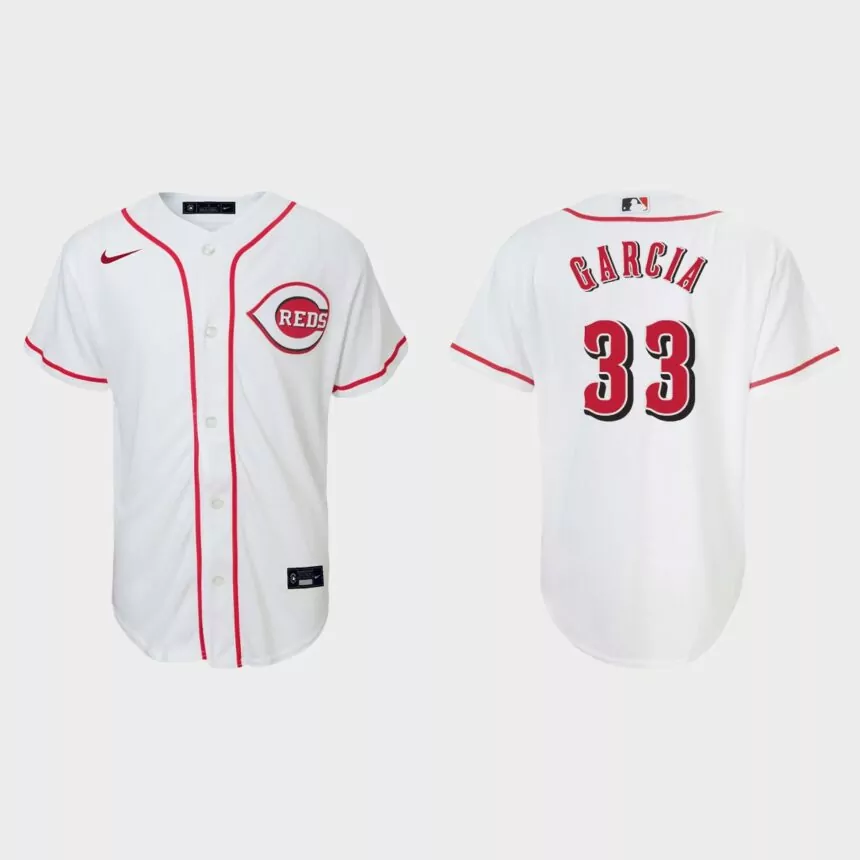 Youth Cincinnati Reds Aramis Garcia White Replica Home Jersey