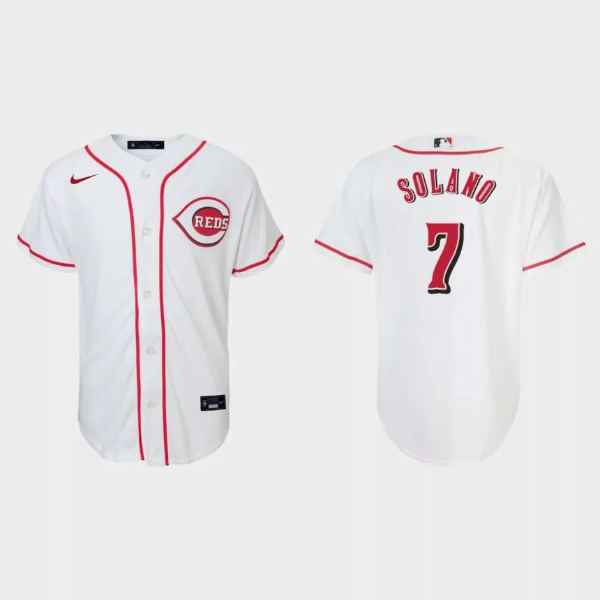 Youth Cincinnati Reds Donovan Solano White Replica Home Jersey