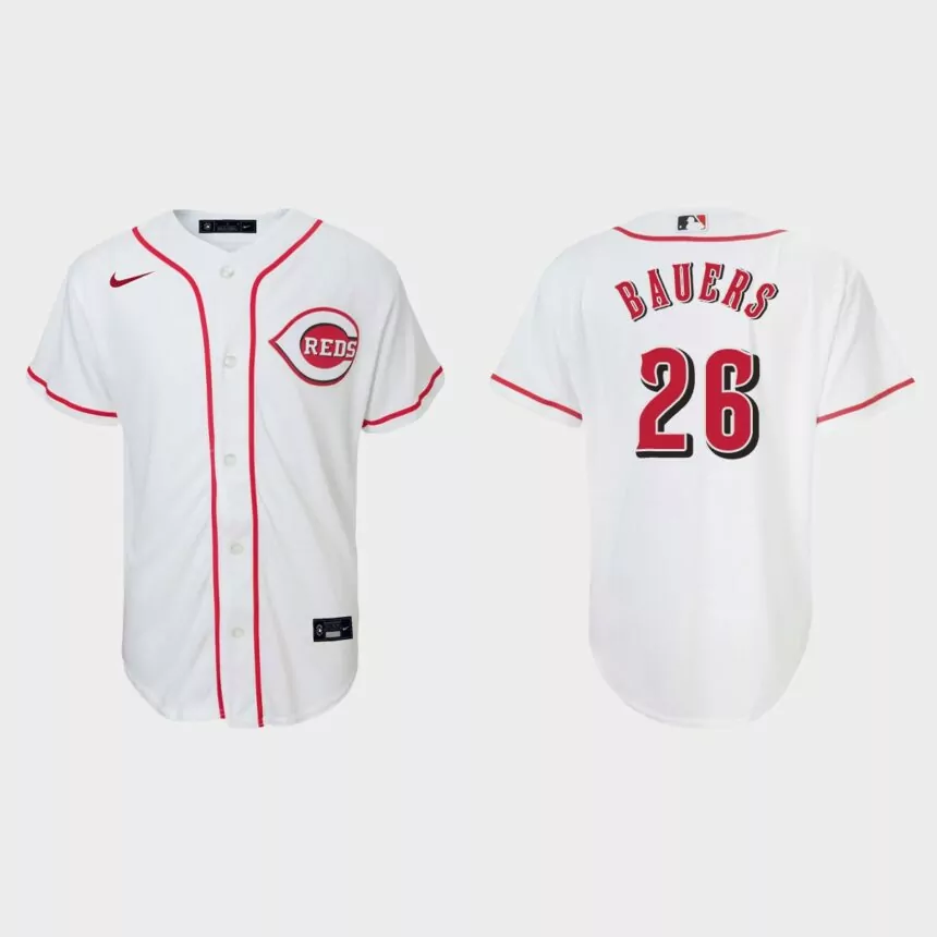 Youth Cincinnati Reds Jake Bauers White Replica Home Jersey