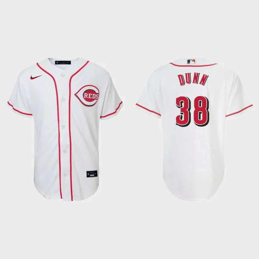 Youth Cincinnati Reds Justin Dunn White Replica Home Jersey