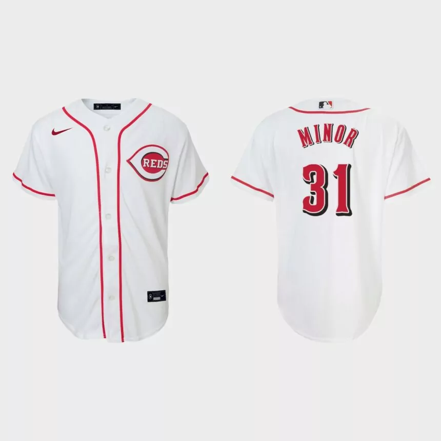 Youth Cincinnati Reds Mike Minor White Replica Home Jersey
