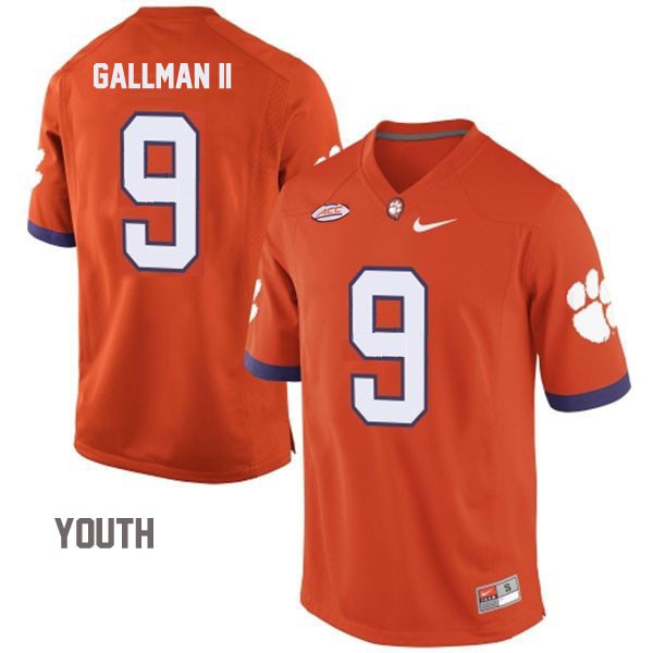 Youth Clemson Tigers #9 Wayne Gallman II Orange Football Jersey