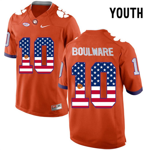 Youth Clemson Tigers Orange Ben Boulware NCAA Football Fashion Jersey