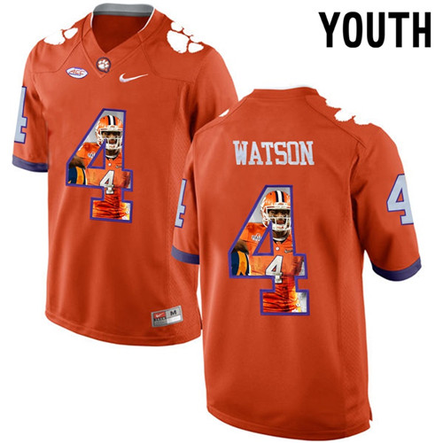 Youth Clemson Tigers Orange DeShaun Watson NCAA Football Fashion Jersey