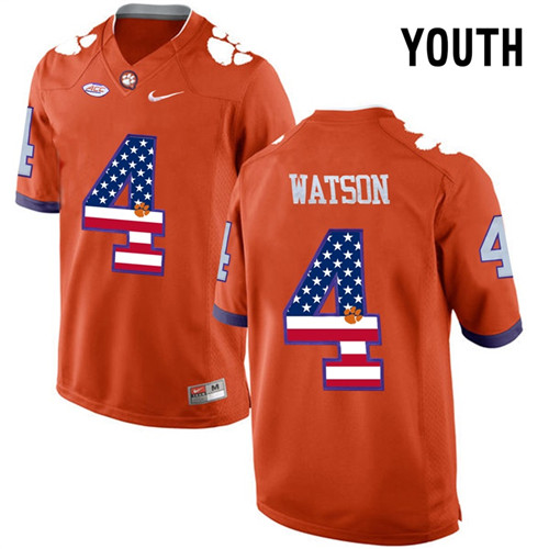 Youth Clemson Tigers Orange DeShaun Watson NCAA Football Fashion Jersey1
