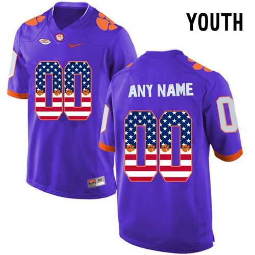 Youth Clemson Tigers Purple College Football Custom Limited Jersey