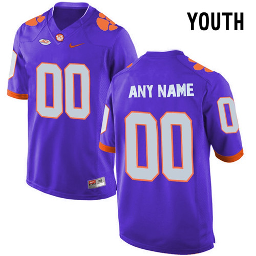 Youth Clemson Tigers Purple College Limited Football Customized Jersey