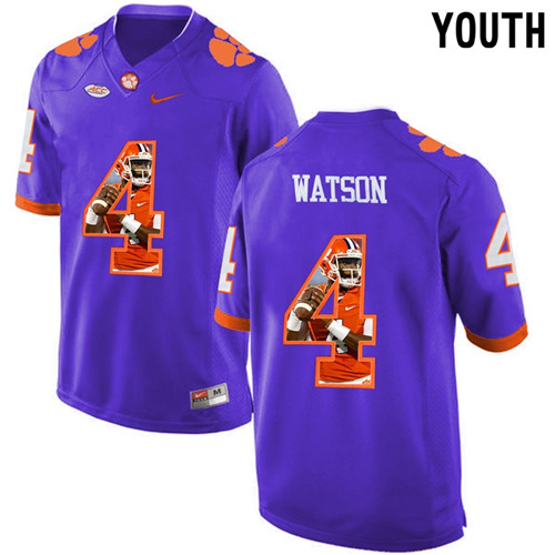 Youth Clemson Tigers Purple DeShaun Watson NCAA Football Fashion Jersey
