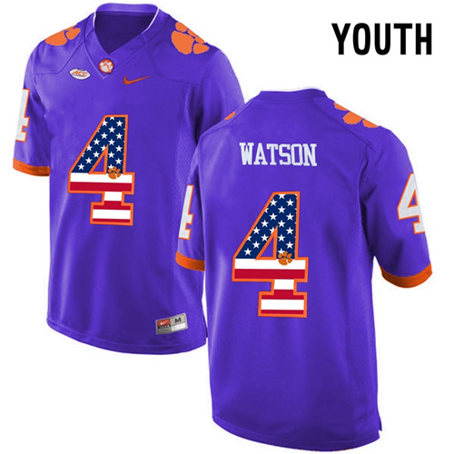 Youth Clemson Tigers Purple DeShaun Watson NCAA Football Fashion Jersey1