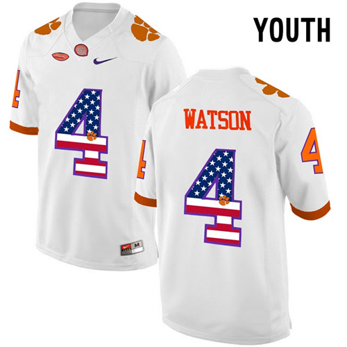 Youth Clemson Tigers White DeShaun Watson NCAA Football Fashion Jersey1