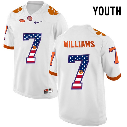 Youth Clemson Tigers White Mike Williams NCAA Football Fashion Jersey