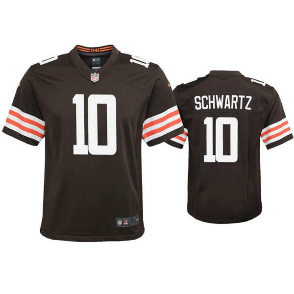 Youth Cleveland Browns #10 Anthony Schwartz Nike Brown Home Vapor Limited Jersey