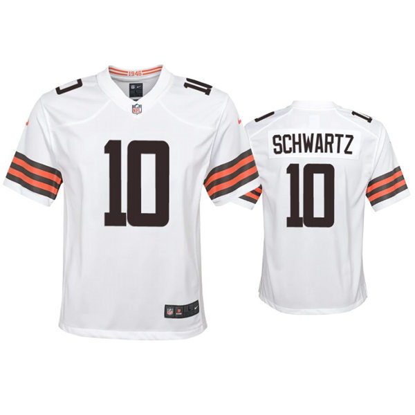 Youth Cleveland Browns #10 Anthony Schwartz Nike White Away Vapor Limited Jersey