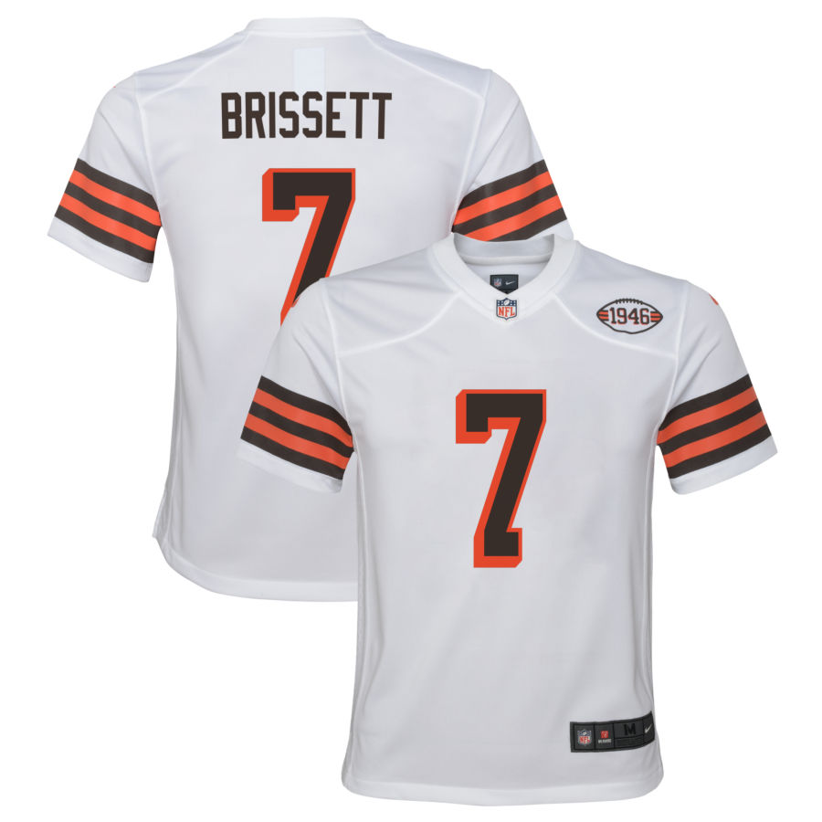 Youth Cleveland Browns #7 Jacoby Brissett 1946 Collection Alternate Game Jersey - White