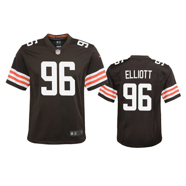 Youth Cleveland Browns #96 Jordan Elliott Nike Brown Home Limited Jersey