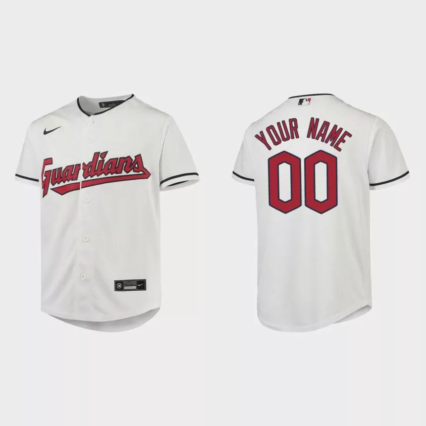 Youth Cleveland Guardians Custom White Replica Jersey