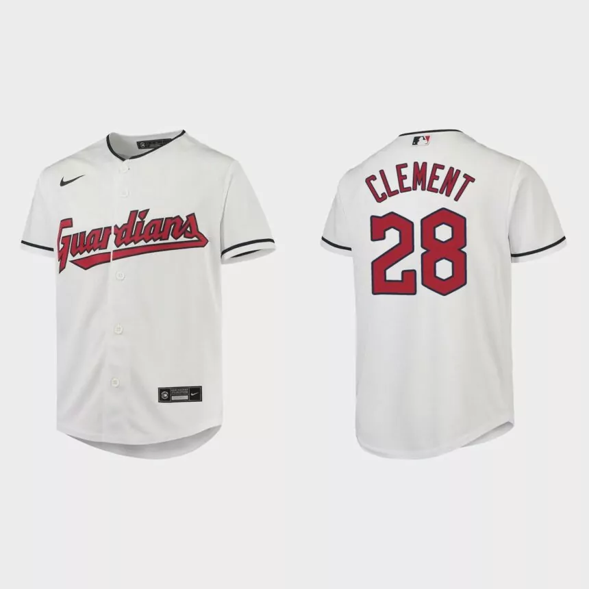 Youth Cleveland Guardians Ernie Clement White Replica Jersey