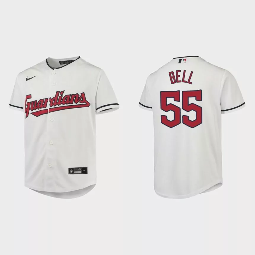 Youth Cleveland Guardians Josh Bell White Replica Jersey