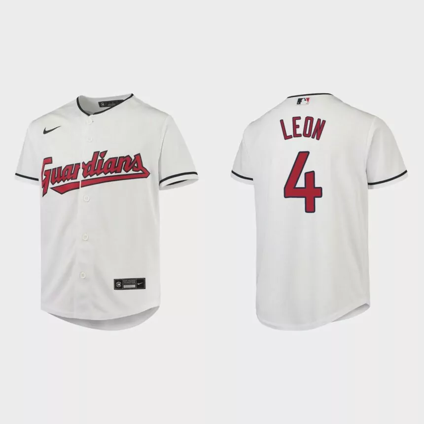 Youth Cleveland Guardians Sandy Leon White Replica Jersey