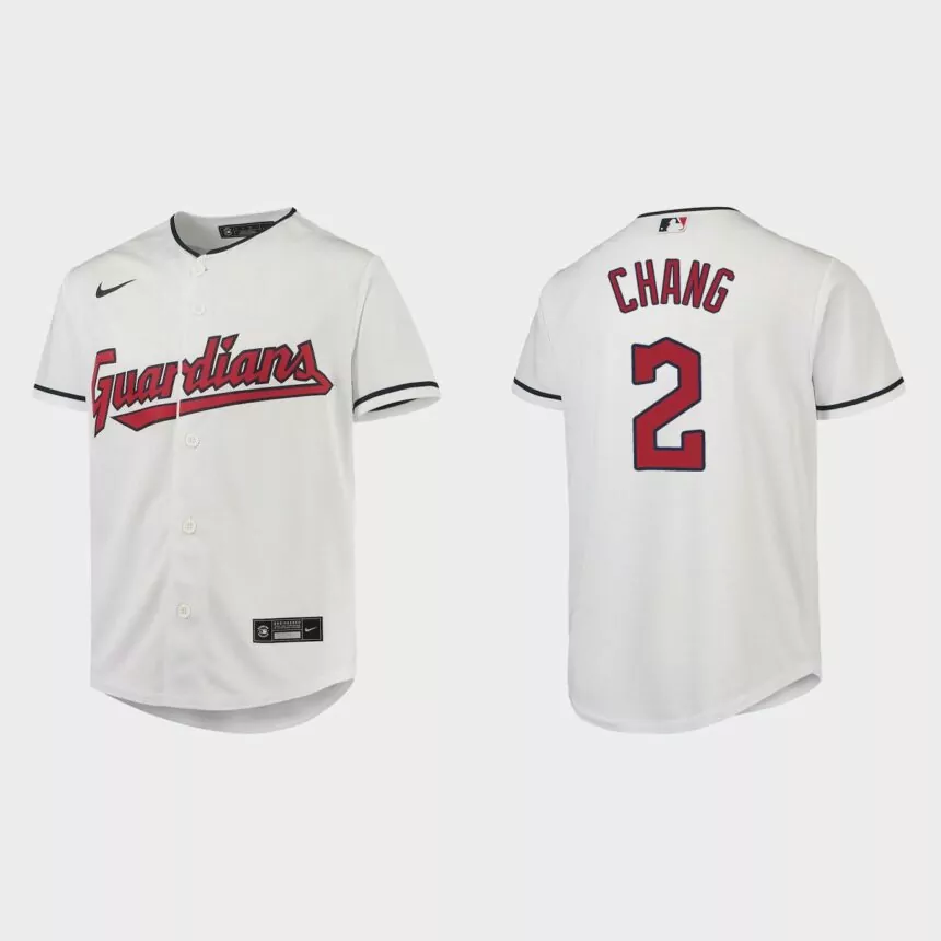 Youth Cleveland Guardians Yu Chang White Replica Jersey