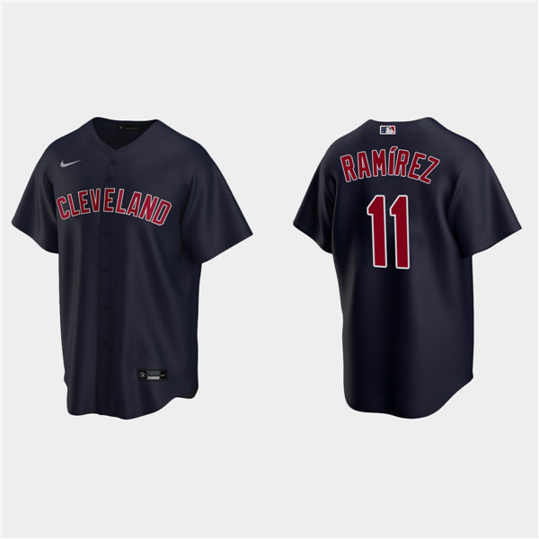 Youth Cleveland Indians #11 Jose Ramirez Nike Navy Alternate Cleveland CoolBase Jersey