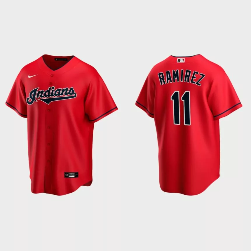 Youth Cleveland Indians #11 Jose Ramirez Red Replica Alternate Jersey