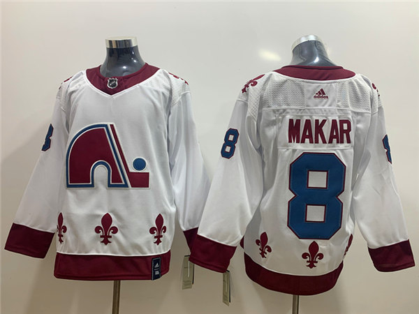 Youth Colorado Avalanche #8 Cale Makar Adidas White 2021 Season Reverse Retro Jersey Stitched