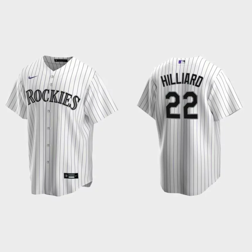 Youth Colorado Rockies #22 Sam Hilliard White Replica Home Jersey