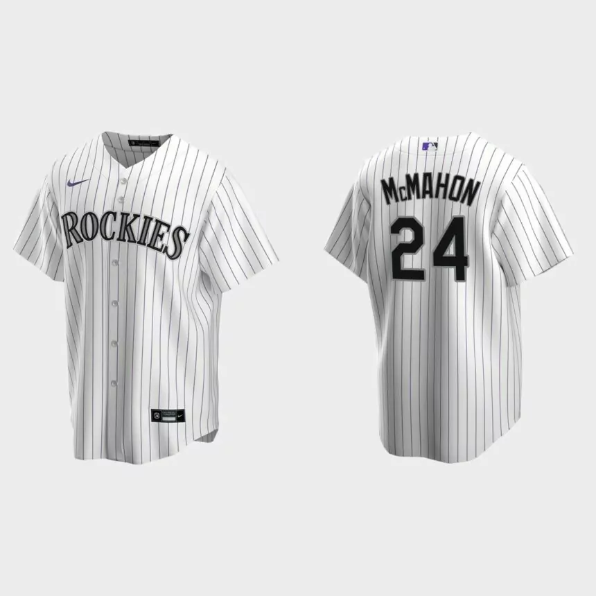 Youth Colorado Rockies #24 Ryan McMahon White Replica Home Jersey