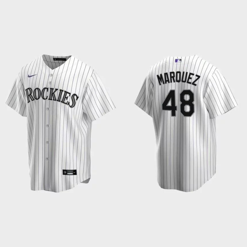 Youth Colorado Rockies #48 German Marquez White Replica Home Jersey