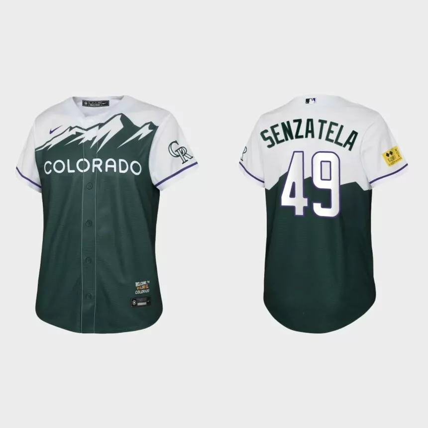 Youth Colorado Rockies Antonio Senzatela Green 2022 City Connect Replica Jersey