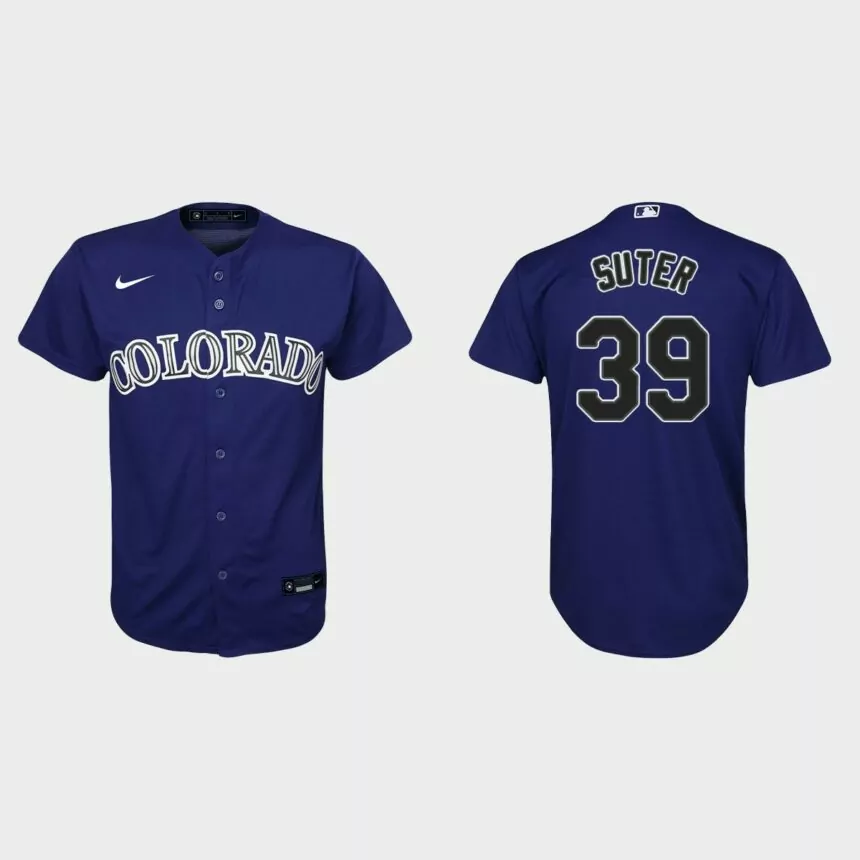 Youth Colorado Rockies Brent Suter Purple Replica Alternate Jersey