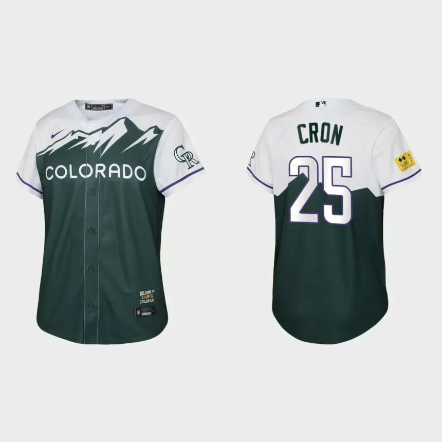 Youth Colorado Rockies C.J. Cron Green 2022 City Connect Replica Jersey