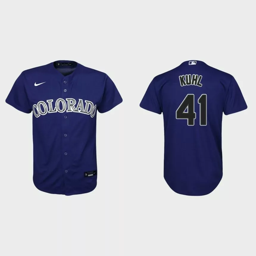 Youth Colorado Rockies Chad Kuhl Purple Replica Alternate Jersey