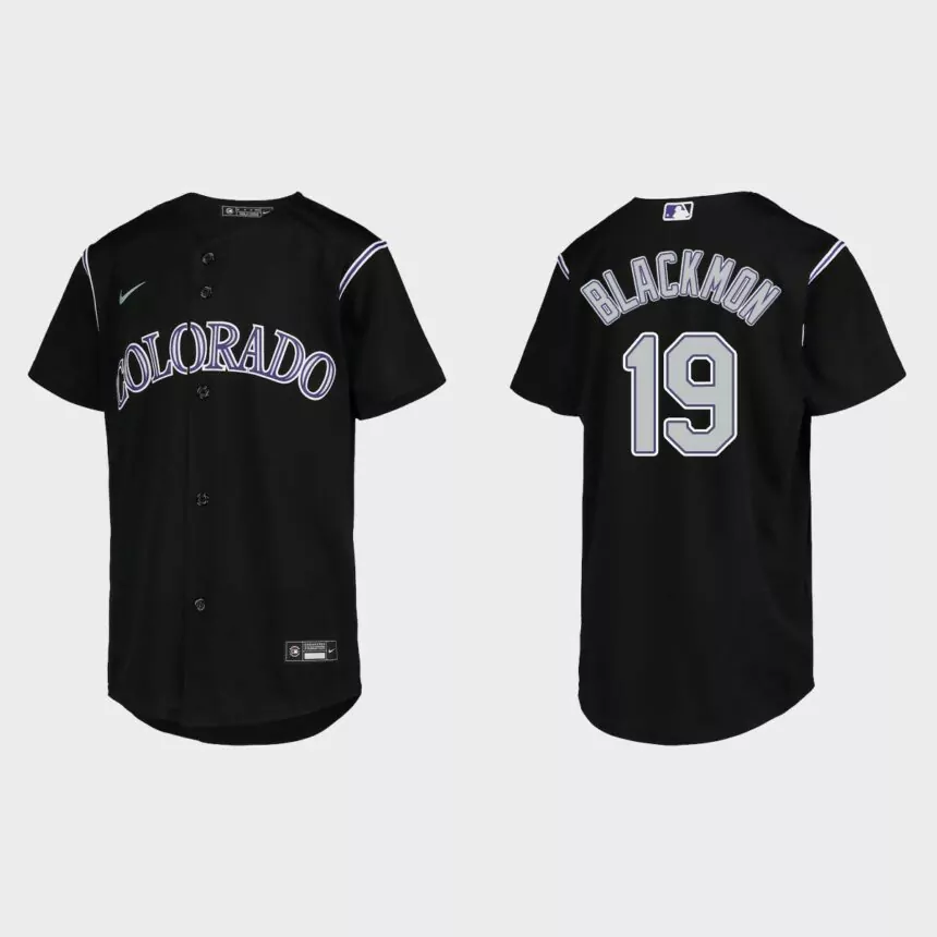 Youth Colorado Rockies Charlie Blackmon Black Replica Jersey
